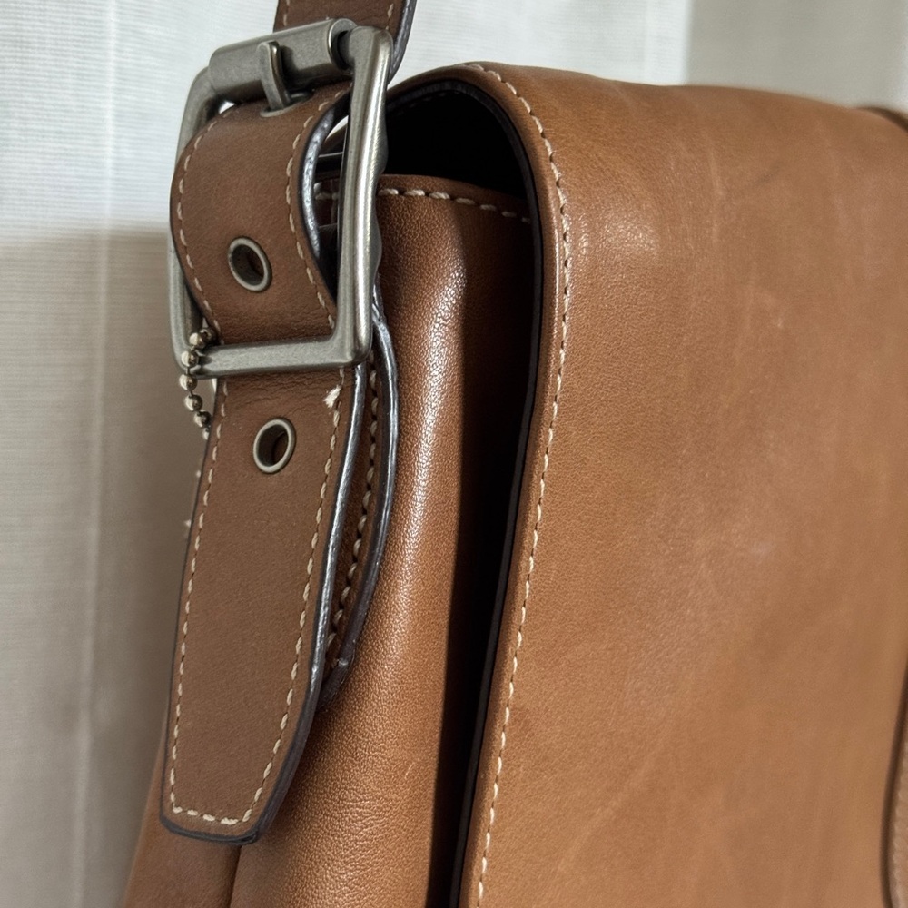 Vintage COACH Hampton Flap Bag 9570 British Tan - Glove Tanned Leather